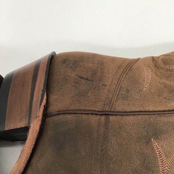 Boulet Ladies Western Selvaggio Leather Wood Snip Toe Boots 2617 Cowgirl Size 8 - Picture 10 of 15